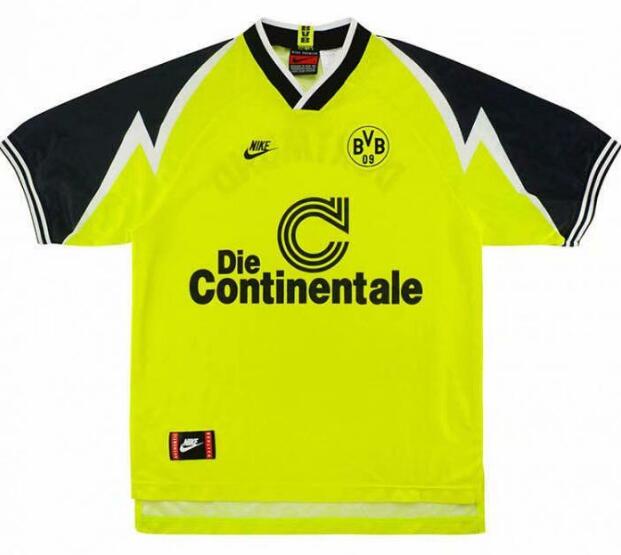 1995-96 Dortmund Retro Home Yellow Soccer Jersey Shirt